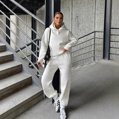 Damen Hoodie Jogginganzug Elastischer Bund Oversized