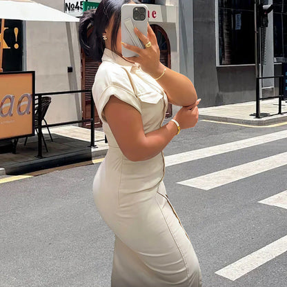 Damen Langarmkleid mit Knopfverschluss und Hemdkragen