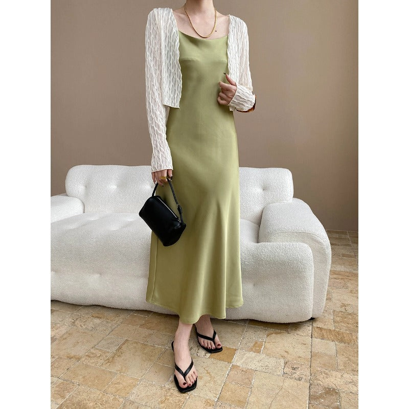 Damen Maxikleid mit Tüllbolero Elegant