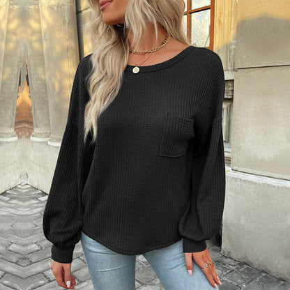 Damen Langarmshirt Waffelstruktur Norvielle