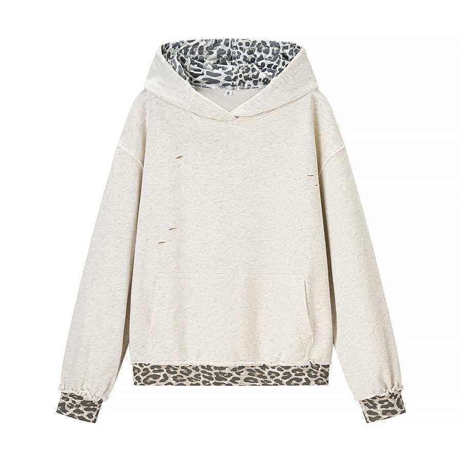 Damen Hoodie Leopard-Innenfutter Lässig Norvielle - Norvielle