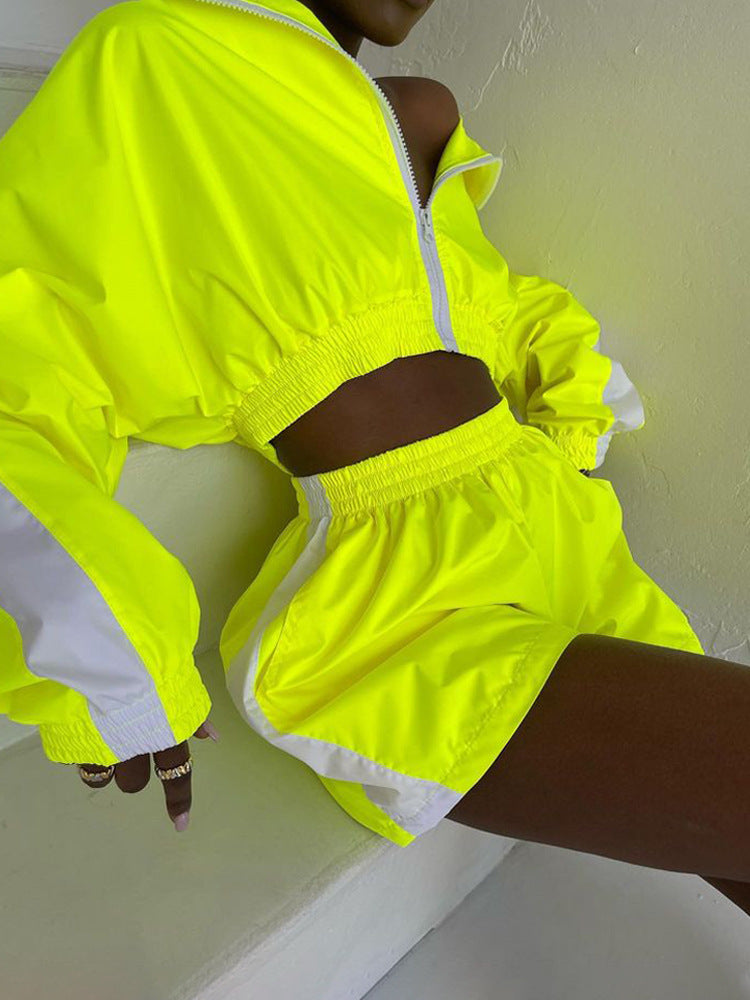 Damen Windbreaker Shorts Anzug Norvielle
