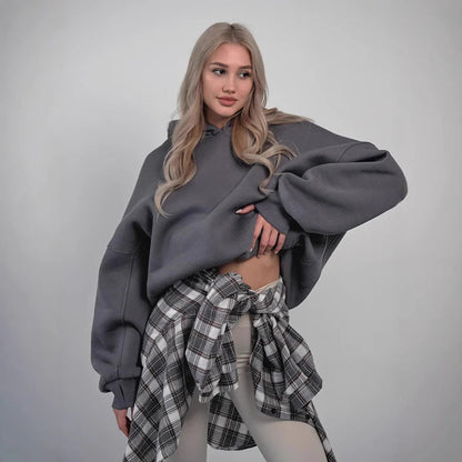 Damen Oversized Kapuzenpullover Drop-Shoulder-Schnitt Norvielle - Norvielle