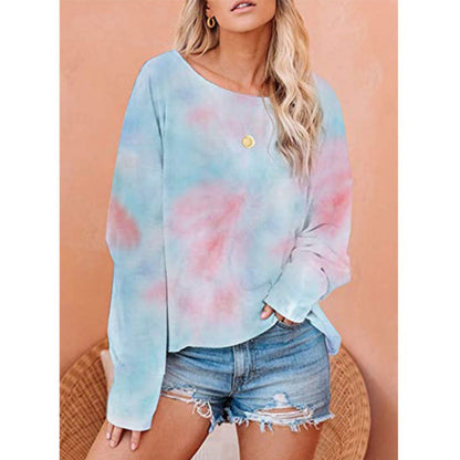 Damen Batikbluse Lockere Asymmetrisch Norvielle