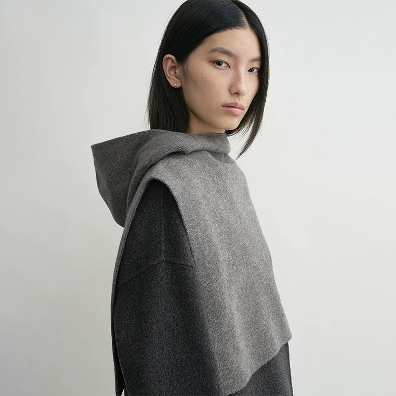 Damen Strickpullover mit Kapuze Kuschelfleece Norvielle - Norvielle
