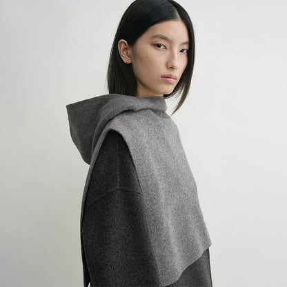 Damen Strickpullover mit Kapuze Kuschelfleece Norvielle - Norvielle