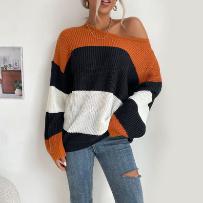Damen Strickpullover Blockdesign Norvielle