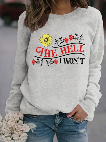 Damen Sweatshirt Verspielt Motiv Bequem Norvielle