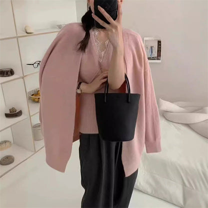 Damen Strickjacke Weit Schnitt Komfort Norvielle