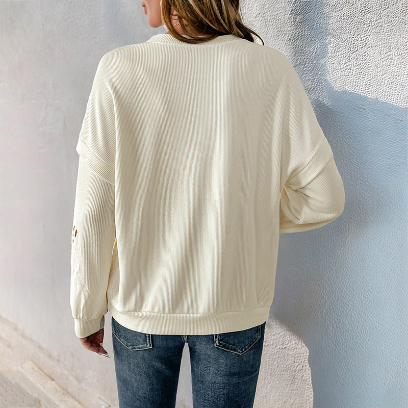 Damen Pullover Lässig Dekorative Details Norvielle