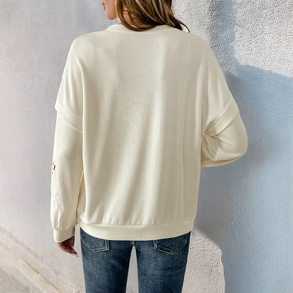Damen Pullover Lässig Dekorative Details Norvielle