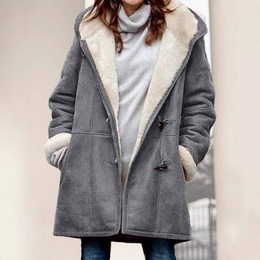 Damen Wollmantel Teddy-Futter Locker Passform Norvielle