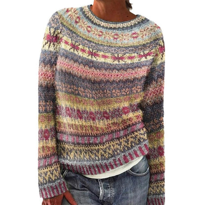 Damen Strickpullover Bunt Lässig