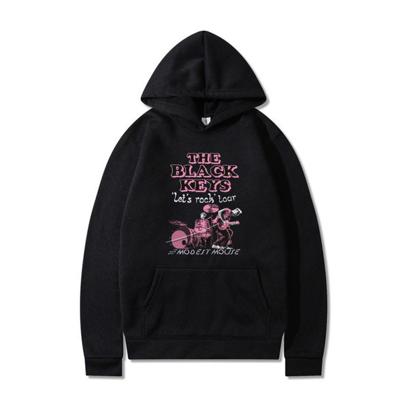 Damen Kapuzenpullover Rockband-Design Komfortpassform