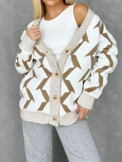 Damen Strickjacke Blitzenmuster Norvielle