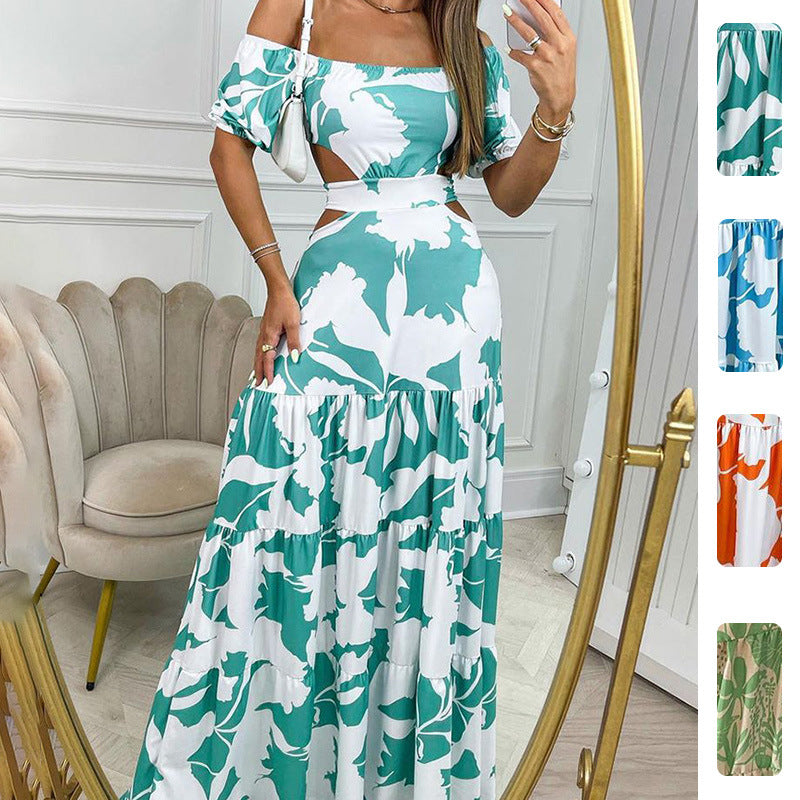 Damen Maxikleid Off-Shoulder Rüschen Norvielle - Norvielle