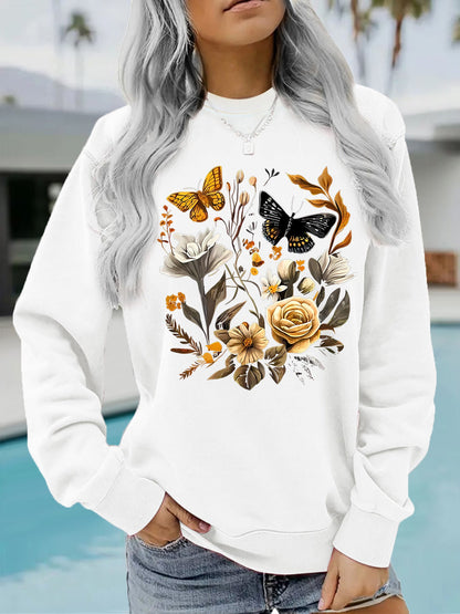 Damen Sweatshirt Floraler Druck Lässig Norvielle