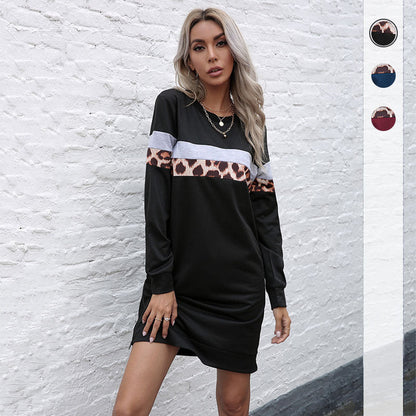 Damen Sweatshirt-Kleid Tiermuster Strukturierte Ärmel Norvielle - Norvielle