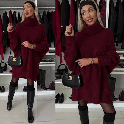 Damen Großer Rollkragenpullover Weiches Strick Norvielle