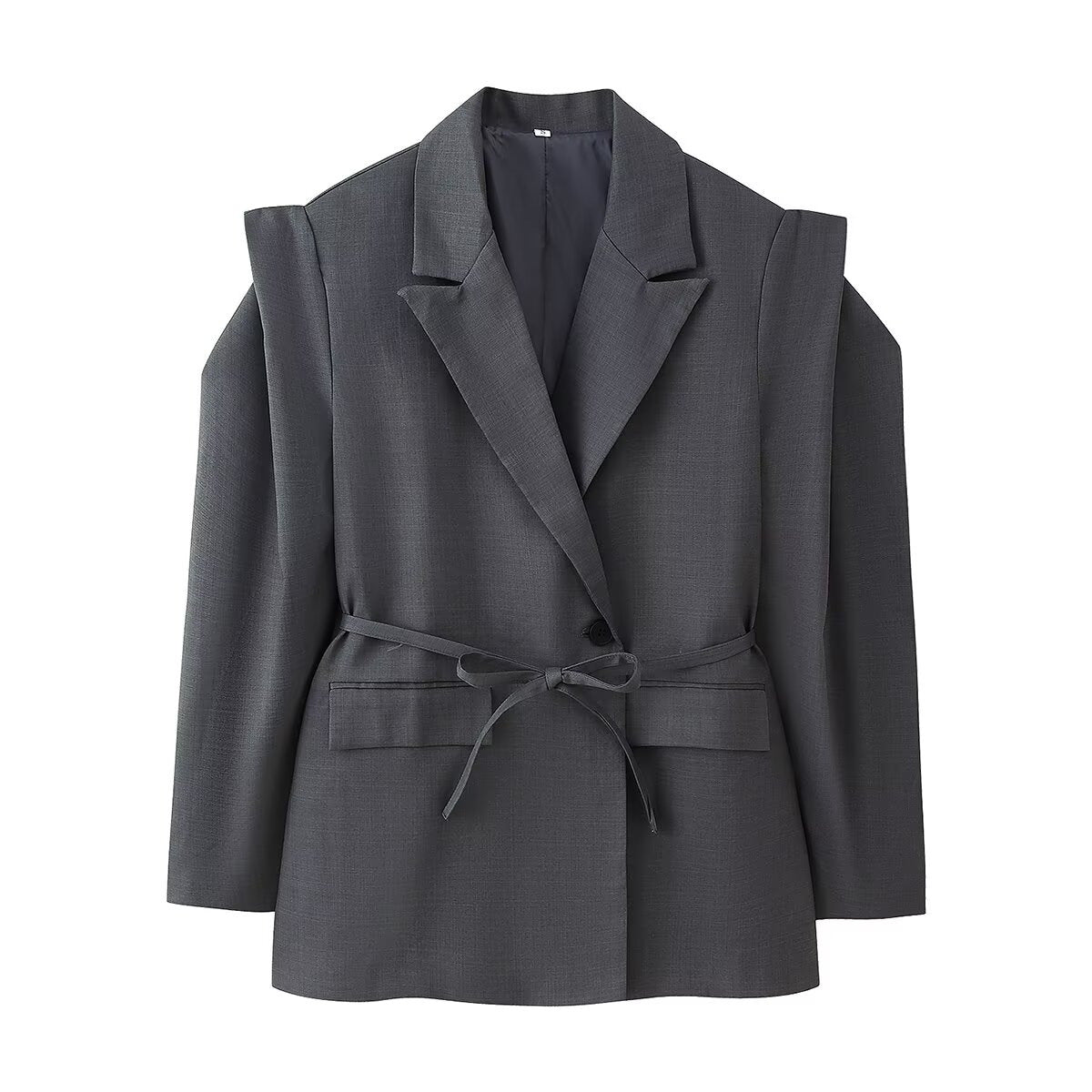 Damen Blazerjacke Tailliert Bindegürtel Norvielle