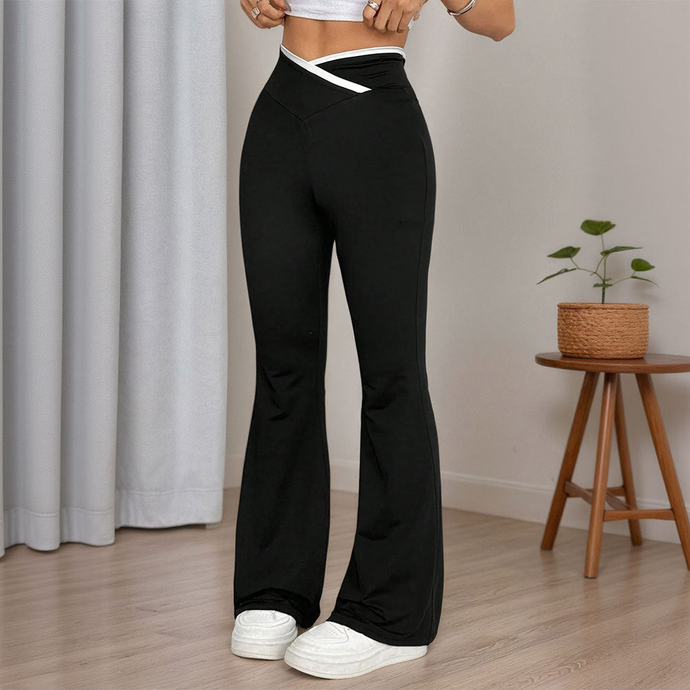 Damen Flared Yogahose Hochgeschnitten Norvielle