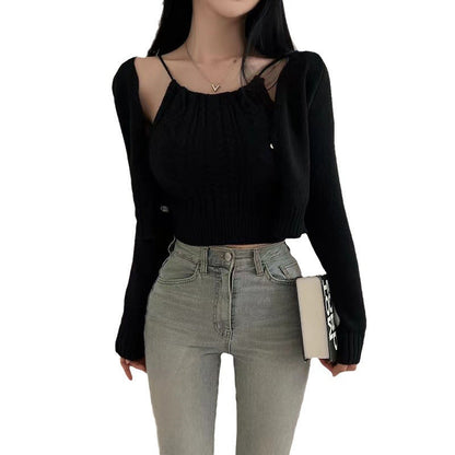 Damen Stricktop Lässiger Schnitt Dekoratives Rückenelement Norvielle