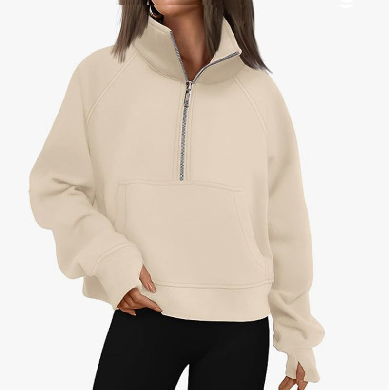 Damen Hoodie Hochkragen Sportlich Norvielle