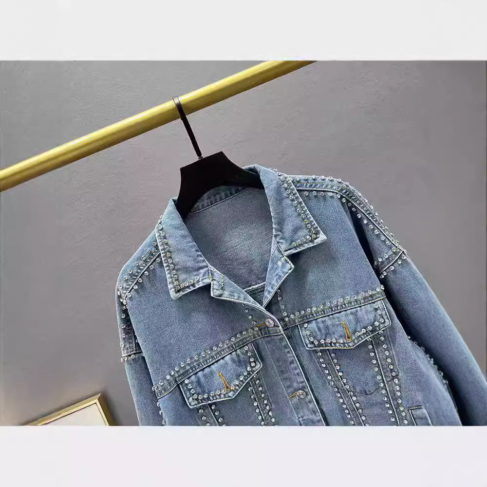 Damen Jeansjacke mit Nieten