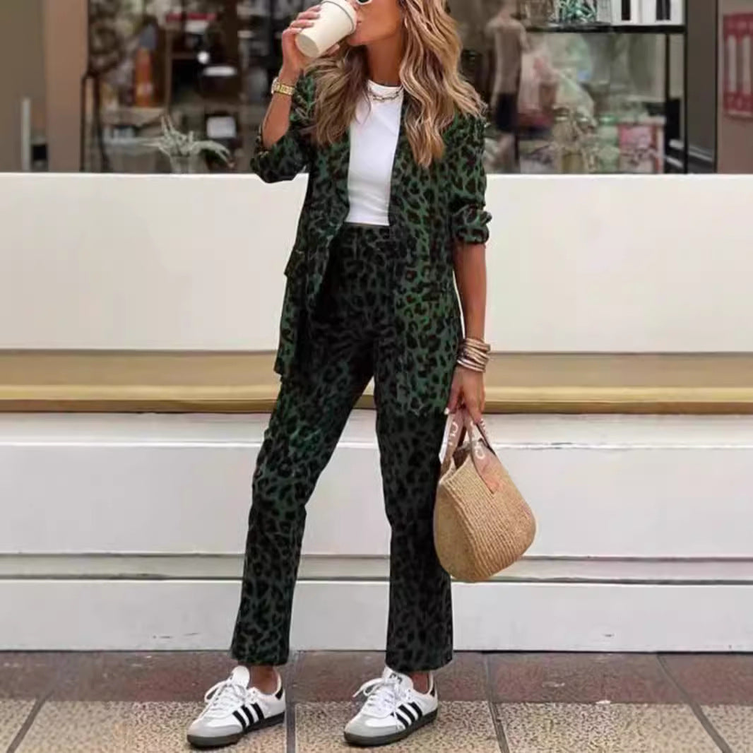 Damen Blazeranzug Animal-Print Modern Norvielle