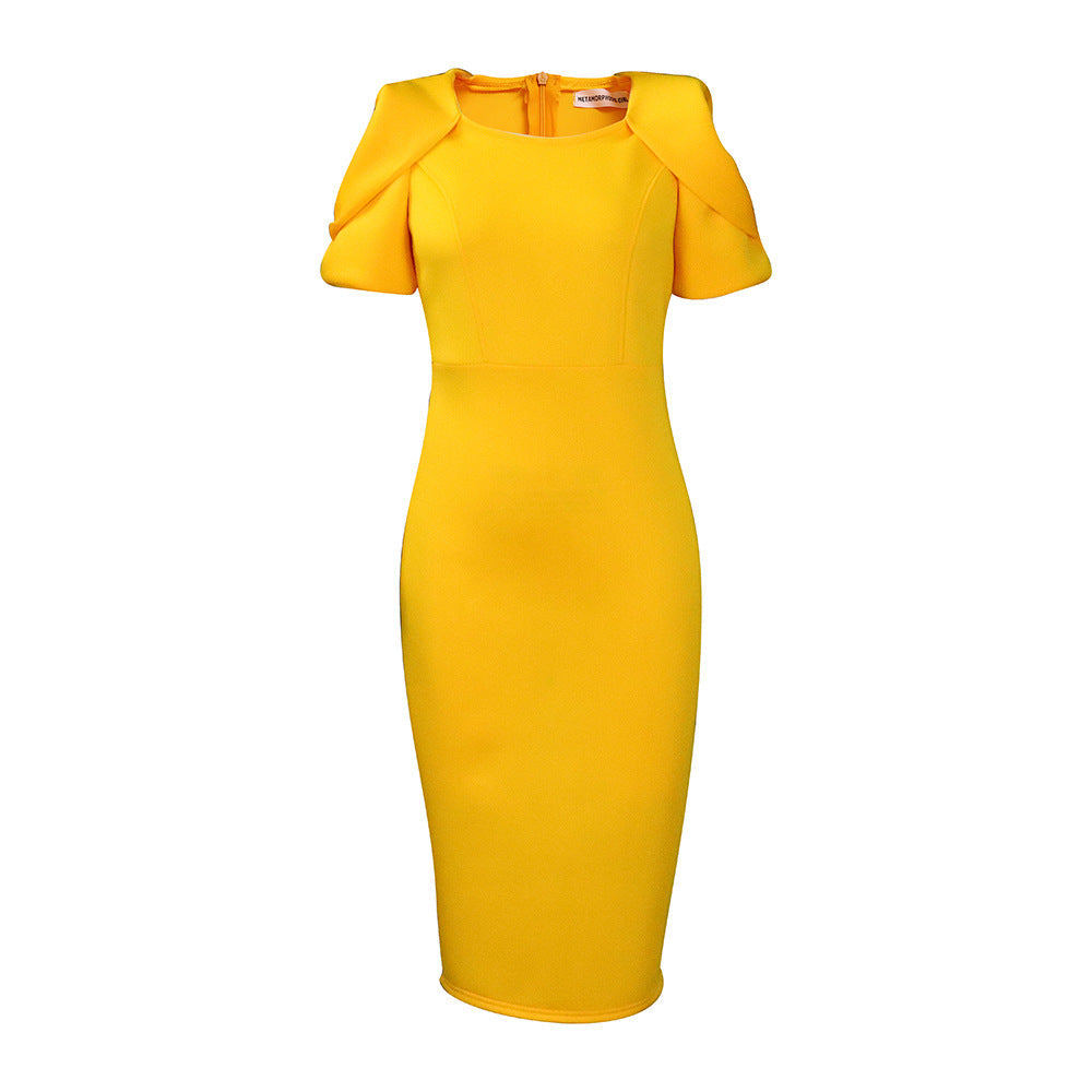 Damen Körperbetontes Kleid Puffärmel Elegant Norvielle