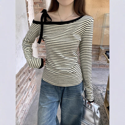 Damen Langarmshirt Asymmetrisch Mit Trägerdetail Norvielle