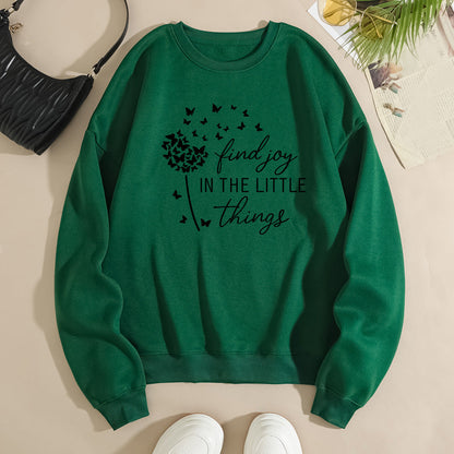Damen Sweatshirt Floraler Aufdruck Baumwolle Weiß
