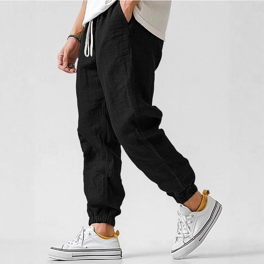 Herren Leinenhose Elastischer Bund Bequem Norvielle