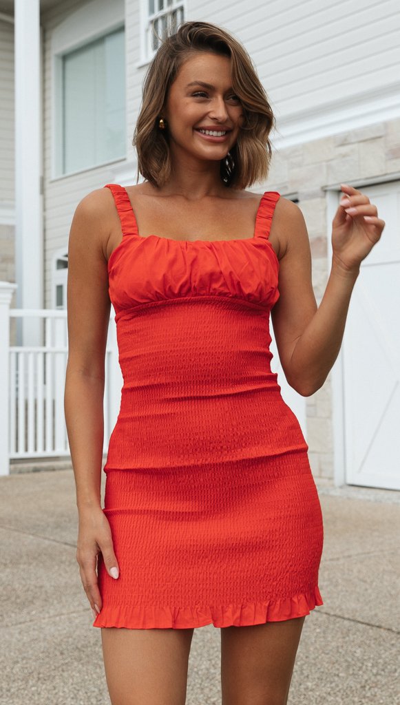 Damen Sommerkleid Figurbetont Rüschendetails Norvielle