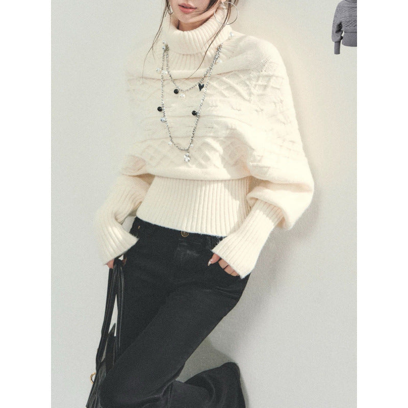 Damen Strickpullover Oversized Rollkragen Norvielle