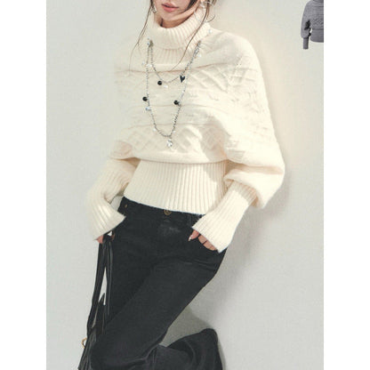 Damen Strickpullover Oversized Rollkragen Norvielle