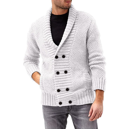 Herren Strickjacke Doppelknopfleiste Strukturiert Komfortabel
