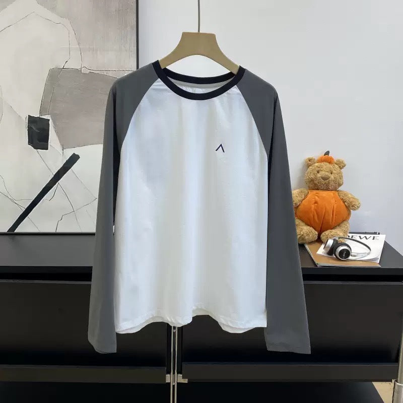 Damen Langarm T-Shirt Baumwolle Weiß