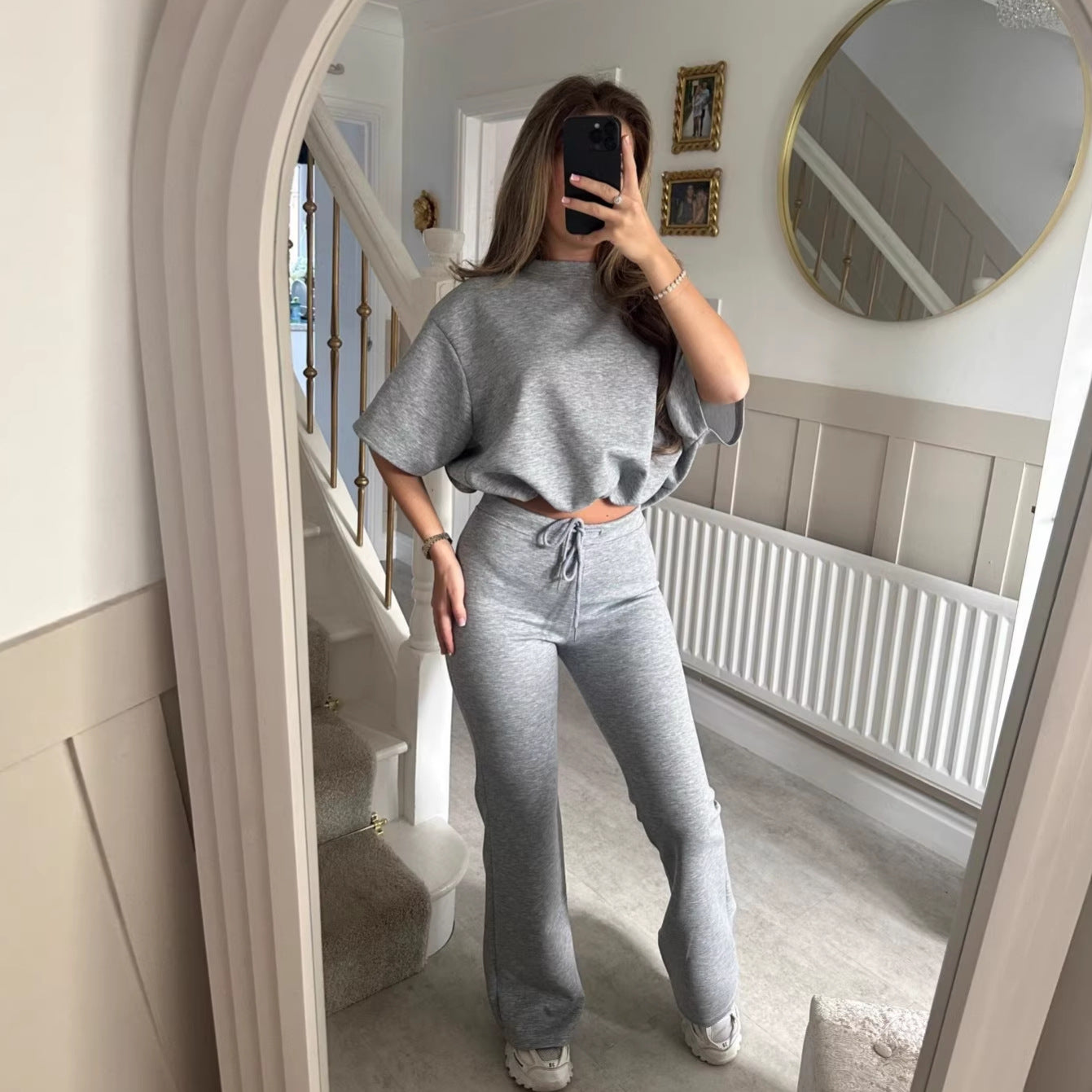 Damen Strick Lounge-Kombination Weit Schnitt Elegantes Design - Norvielle