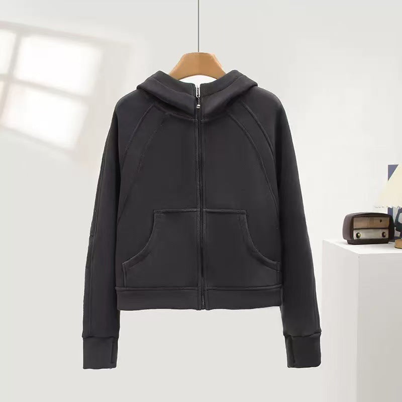 Damen Kapuzenjacke Norvielle Kuschelig Hochkragen Praktische Taschen
