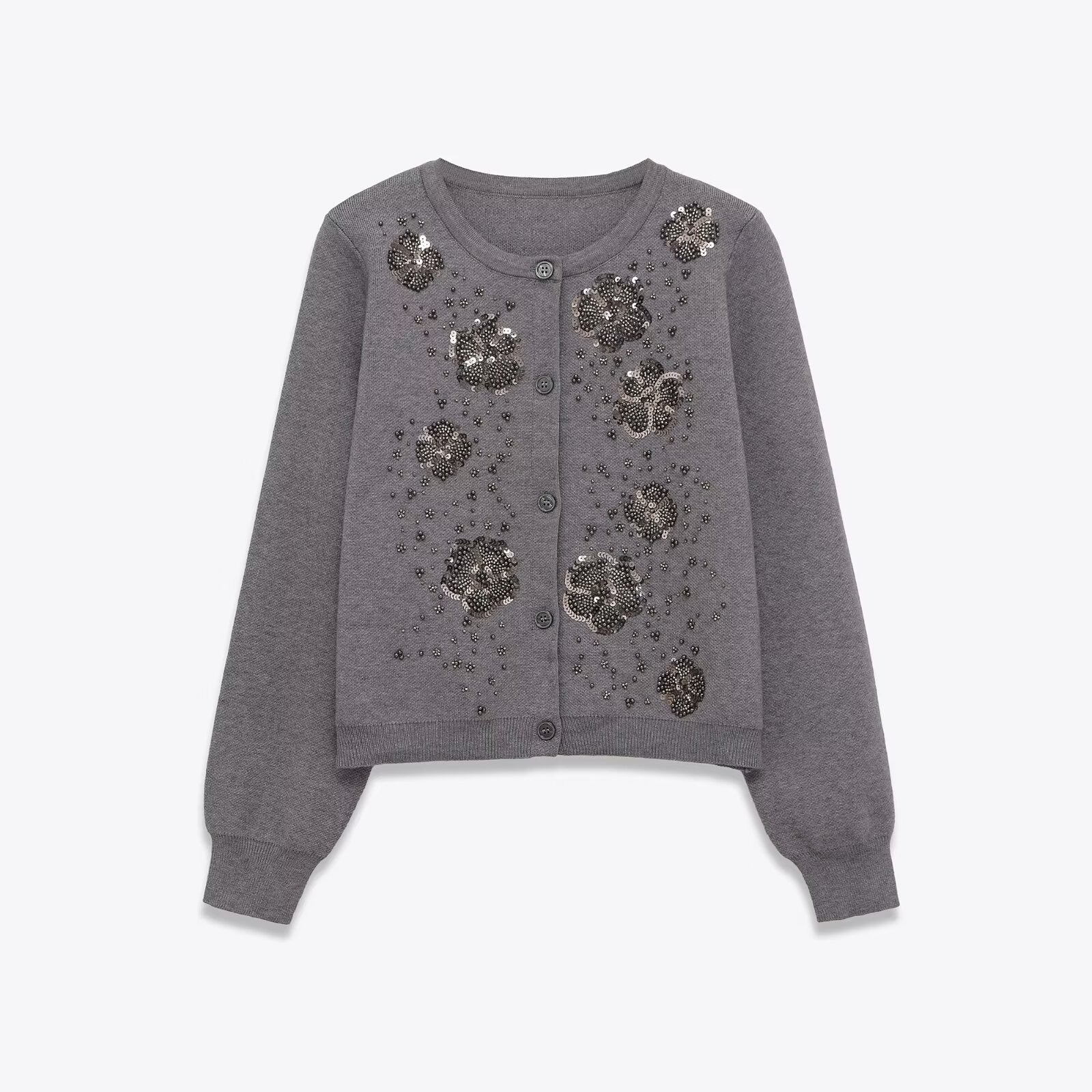 Damen Strickjacke Glitzernde Blüten Norvielle - Norvielle