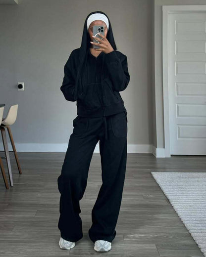 Damen Sportanzug Moderner Hoodie Weite Hose Norvielle