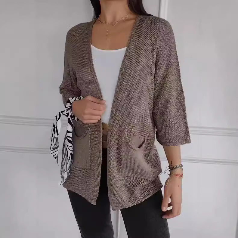 Damen Strickjacke Lässig Mit Taschen Norvielle