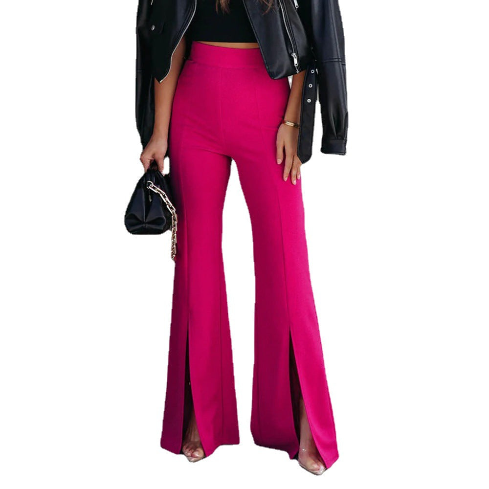 Damen Palazzo-Hose seitlichem Schlitz Elegantes Design