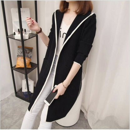 Damen Strickjacke Lang Norvielle Mit Taschen