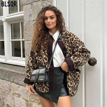 Damen Plüschjacke Leo-Muster Norvielle - Norvielle