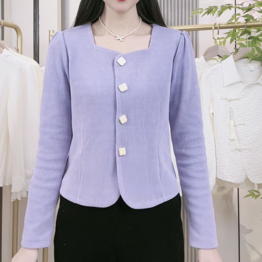 Damen Kurzjacke Dekorative Knöpfe Norvielle