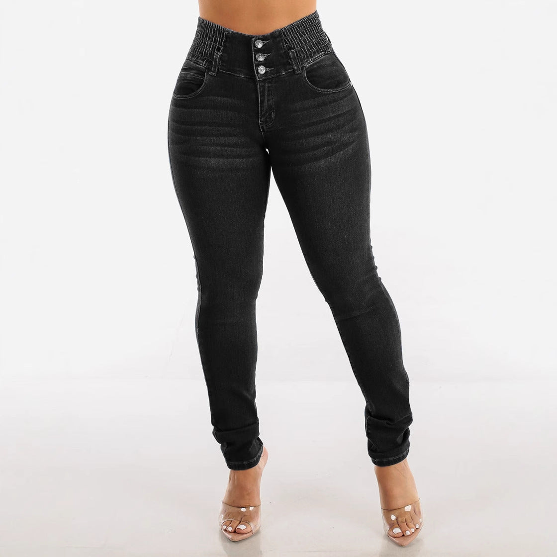 Damen Skinny Jeans Hochtaillierte Elastisch