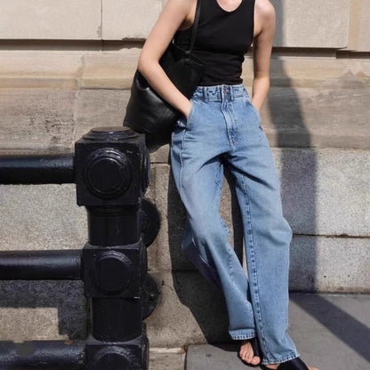 Damen Hochgeschnittene Mom-Jeans - Norvielle