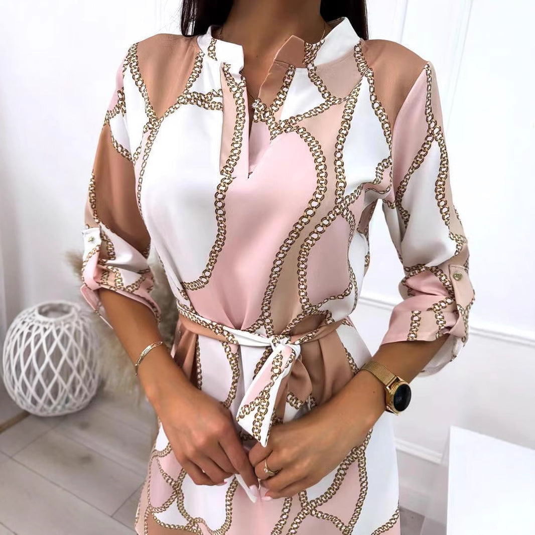 Damen Wickelkleid Floralmuster Gürtel Norvielle